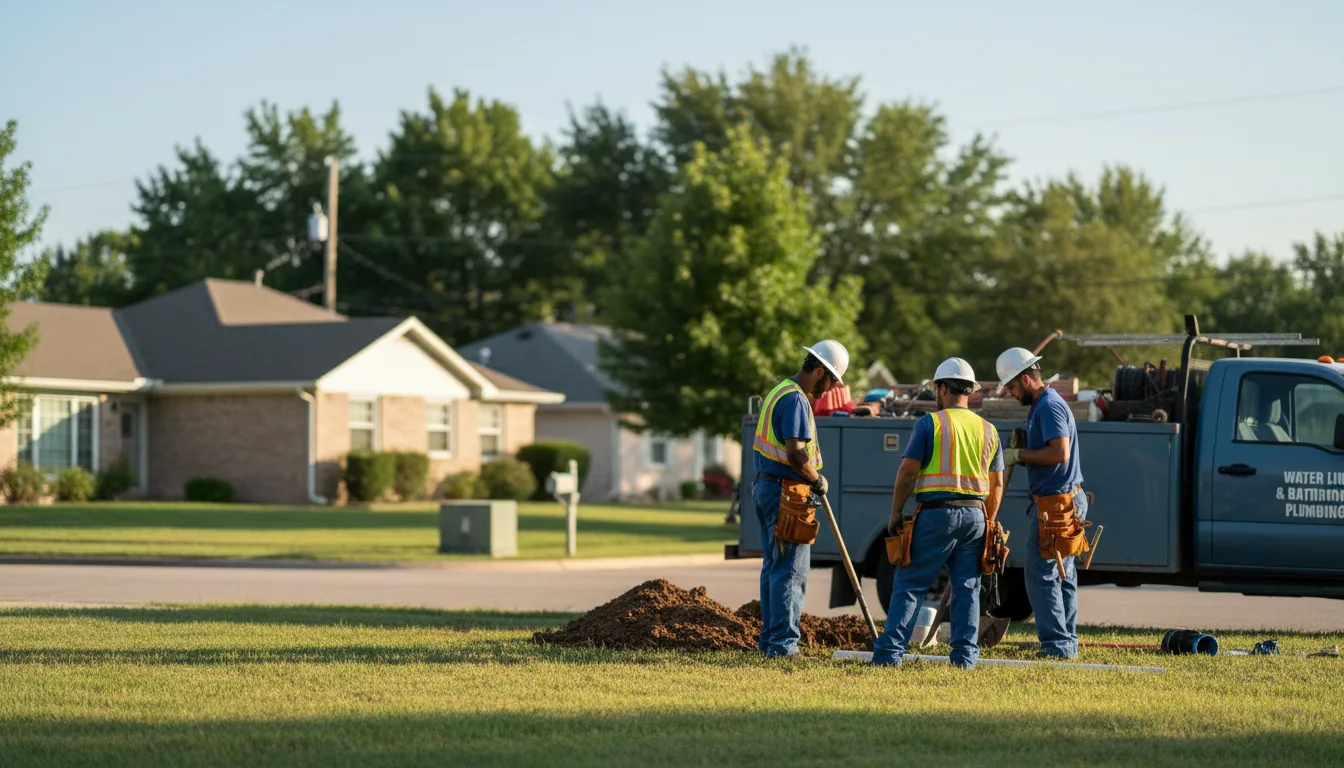 Residential water line and bathroom plumbing service in Lakeview, OH